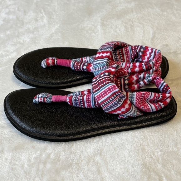 Sanuk Thong Flip Flop Sandal Shoe Women's Size 6 Yoga Mat Sling Multicolor - Picture 5 of 9